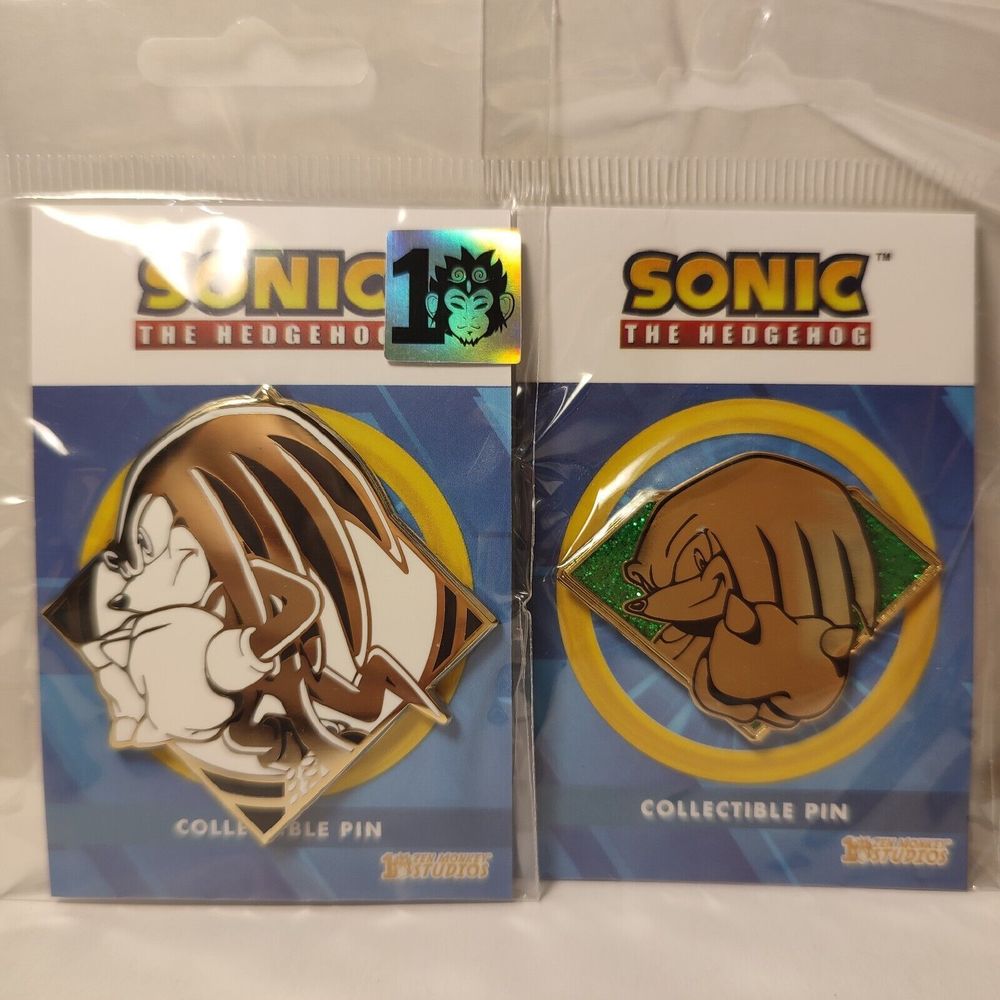 Sonic The Hedgehog Knuckles Enamel Pins Set Official Sega Collectibles Bundle